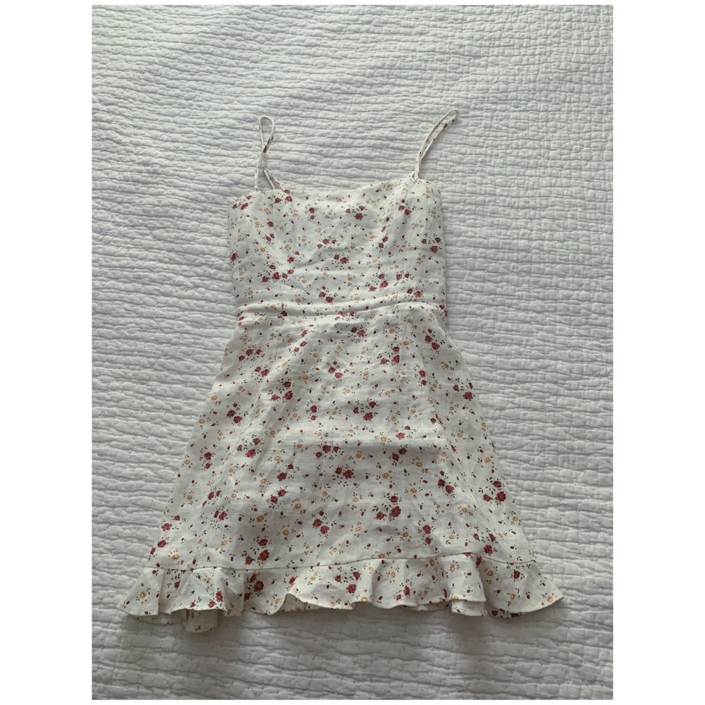 Reformation White Floral Mini Dress